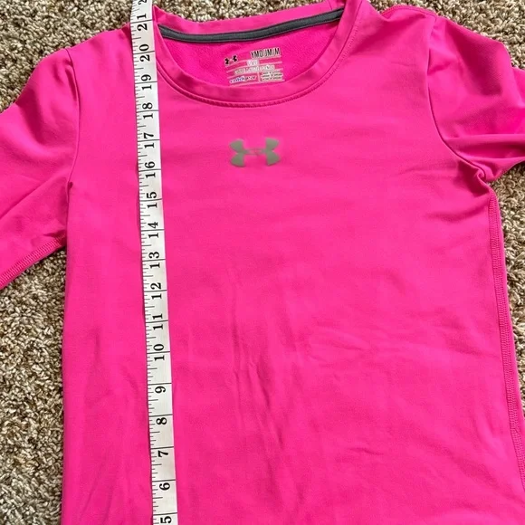 🤍5 for 20$ Under Armour Girls Fitted Cold Gear Pink Long Sleeve Youth Medium - Picture 6 of 7